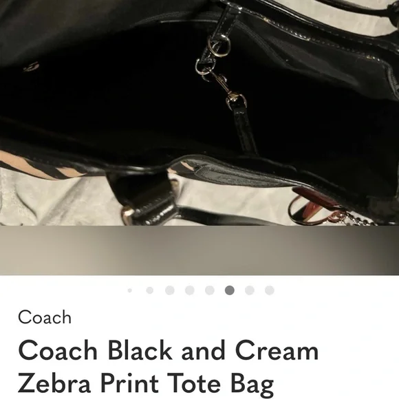 Coach Rare Signature Zebra Print Luxe Shoulder Bag | Designer Timeless - Picture 7 of 7